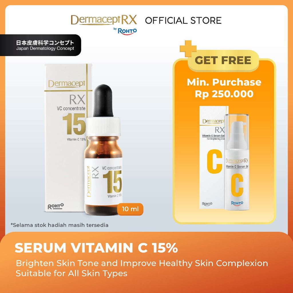 Jual Dermacept RX Serum Vitamin C Concentrate 15% 10 ml | Shopee Indonesia