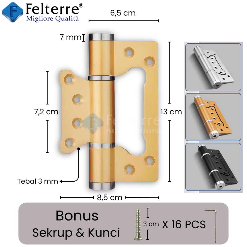 Jual Engsel Hidrolik 5 Inch Auto Soft Closing FELTERRE | Engsel Pintu ...