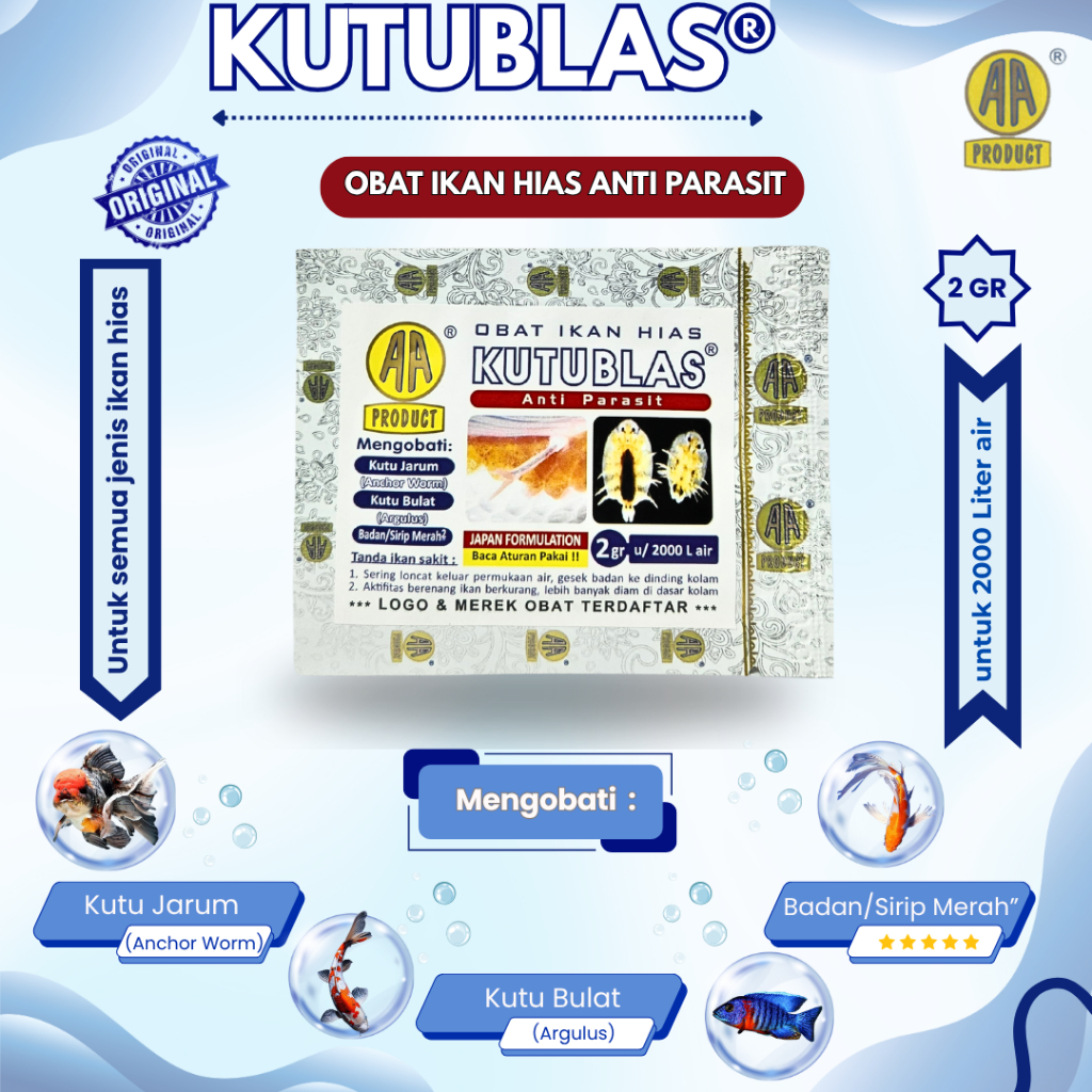 Jual KUTUBLAS KUTU BLAS BUBUK OBAT IKAN ANTI KUTU dan PARASIT KUTU ...