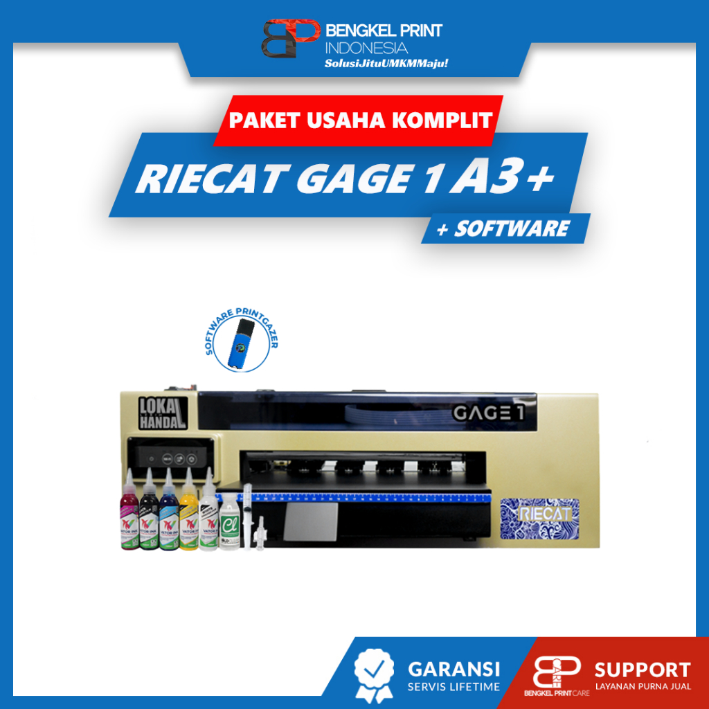 Jual Paket Usaha Sablon DTF | Paket Mesin Riecat Gage 1 (+ Software ...