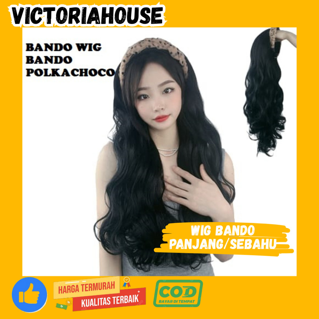 Jual Wig Bando Cantik Simple Wanita Korean Version Model Panjang dan ...