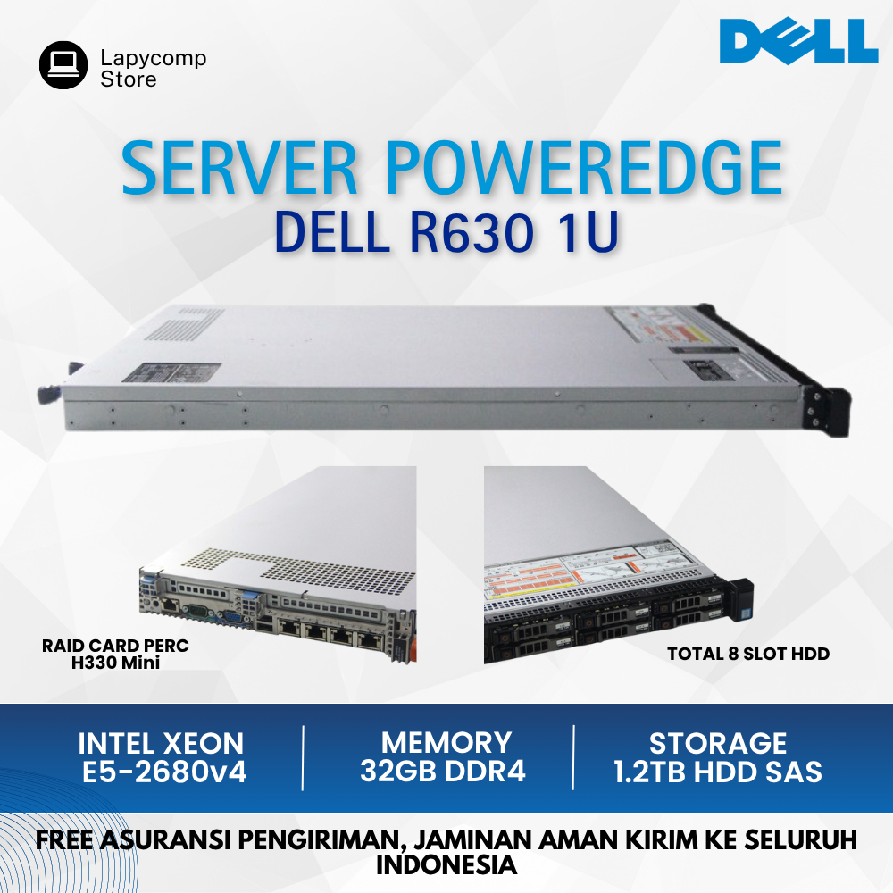 Jual PC Server sekolah Dell R630 1U Intel Xeon E5-2680v4 Ram 32gb