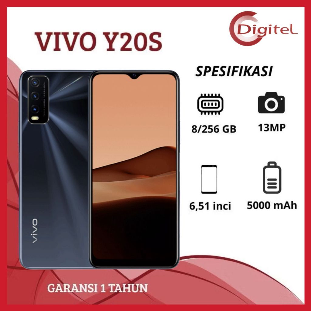 DIGITEL VIVO Y20S 8/256GB RAM 5000mAh  6.51inches new smartphone dengan kamera terbaik