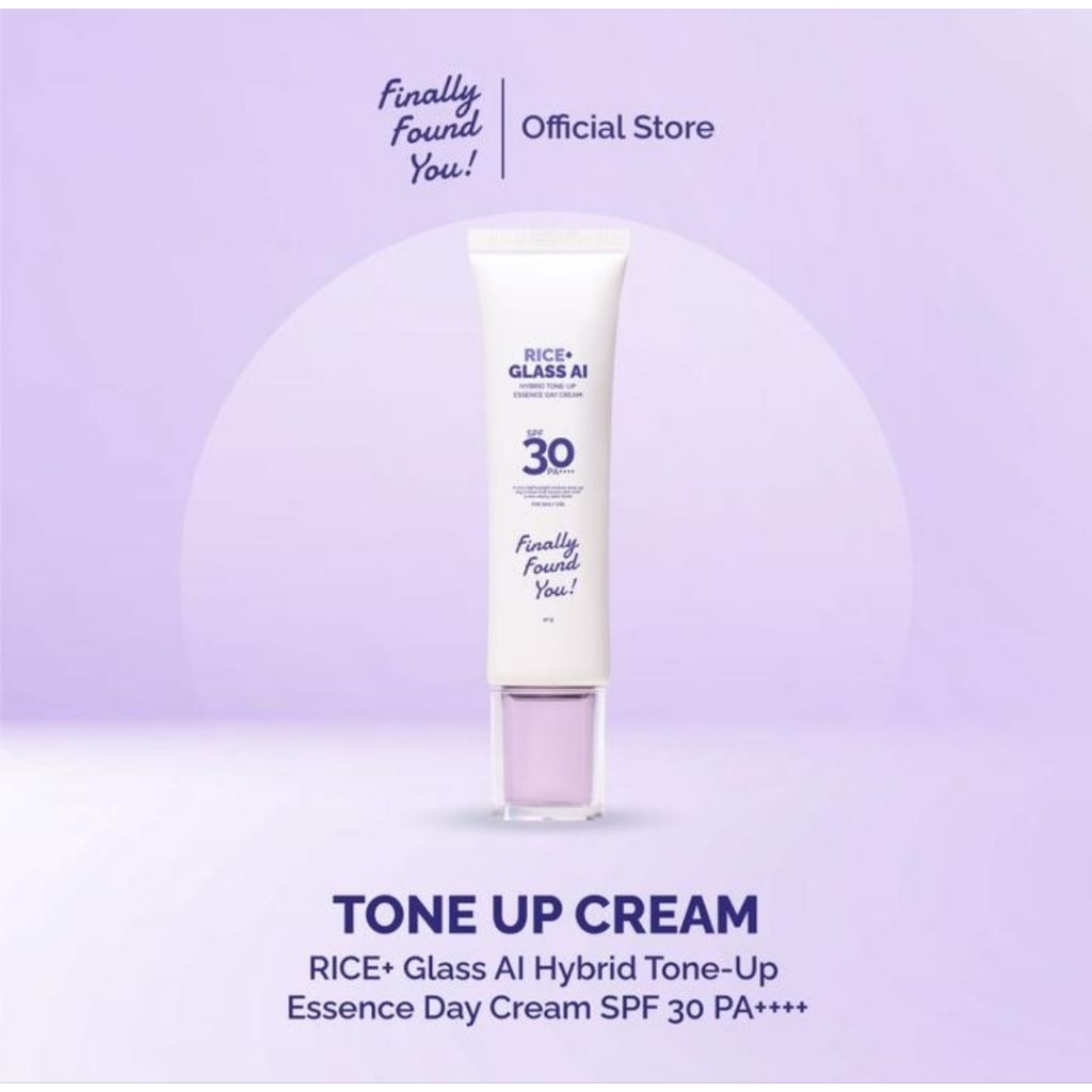 Jual FINALLY FOUND YOU RICE+ GLASS AI HYBRID TONE UP ESSENCE DAY CREAM ...