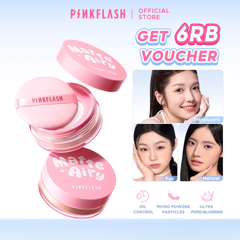 Jual [NEW]PINKFLASH AiryMatte Loose Powder Oil Control Waterproof Ultra ...