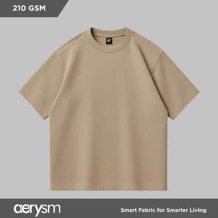 RK001 Benidson Aerysm Kaos Beige Oversized T-Shirt Polos