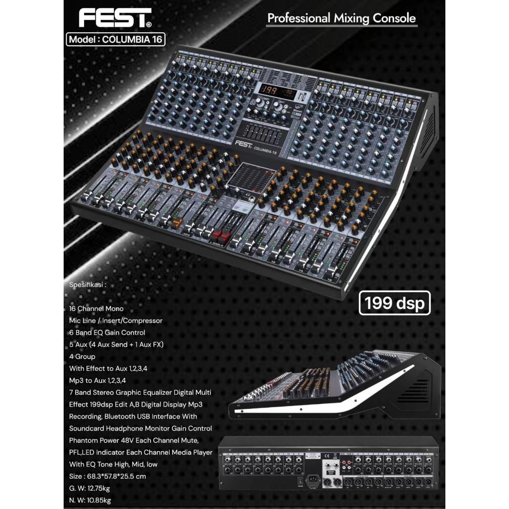 Jual Mixer Audio Fest Columbia 16 Original 16 Channel Bluetooth | LAPAK ...