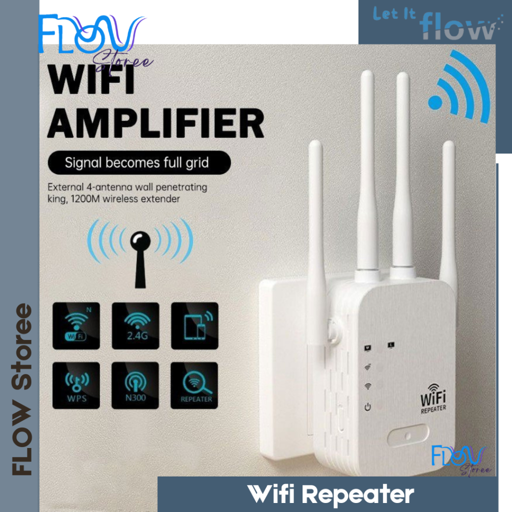 Jual Flow Wifi Repeater Variasi 300m Range Extender Router Sinyal ...