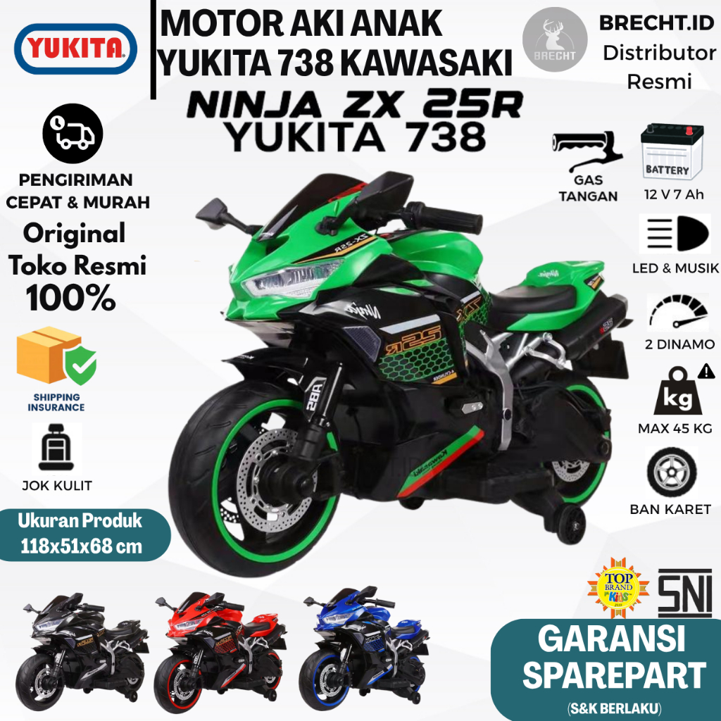Jual Mainan Anak Motor Aki Yukita 738 Ninja GO & Pacific PT 6611