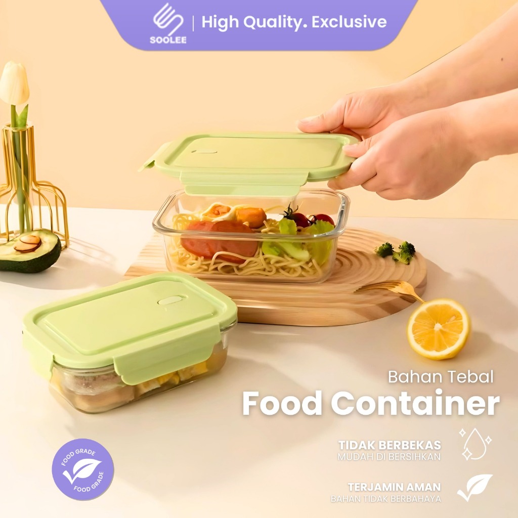 Jual SOOLEE Food Storage Kotak Penyimpanan Kontainer Makanan Bekal Kaca ...