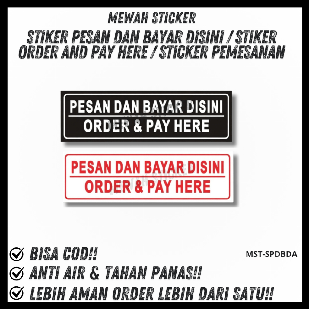 Jual Stiker Pesan dan bayar disini / Stiker Order and pay here ...