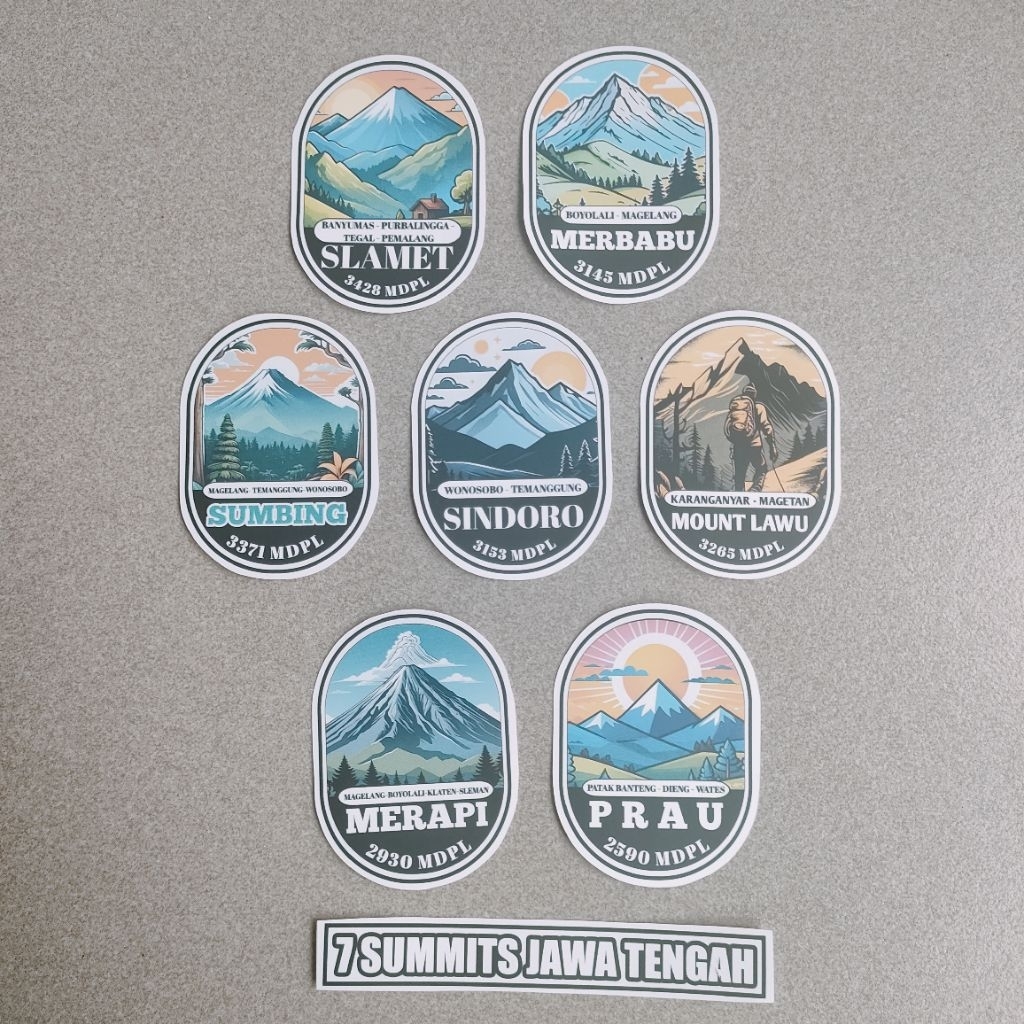 Jual Sticker gunung 7 summits Jawa tengah - stiker outdoor waterproof ...
