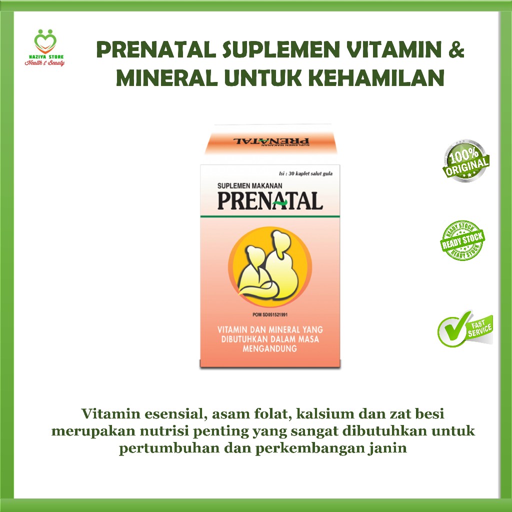 Jual Prenatal Suplemen Vitamin & Mineral Untuk Kehamilan - Prenatal ...