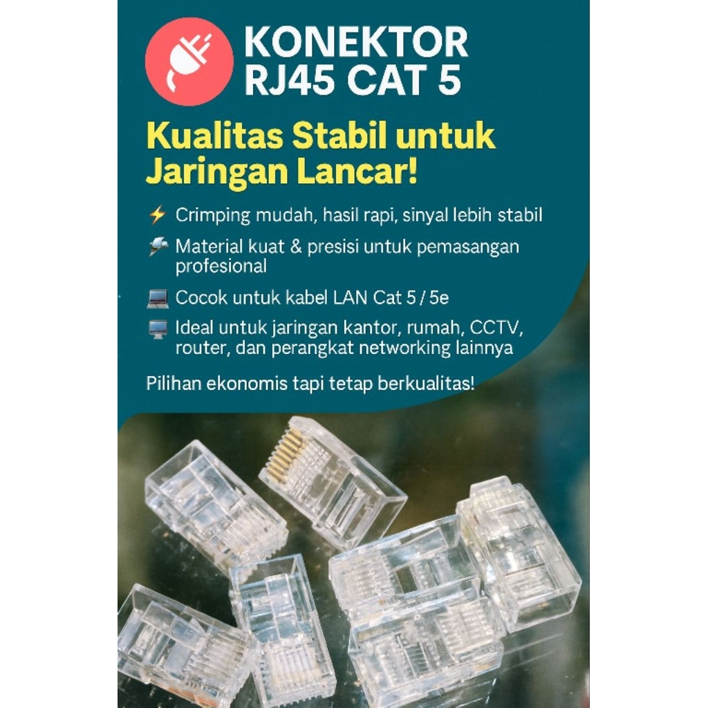 Jual KONEKTOR RJ45 CAT5 (minimal 10 biji) | Shopee Indonesia