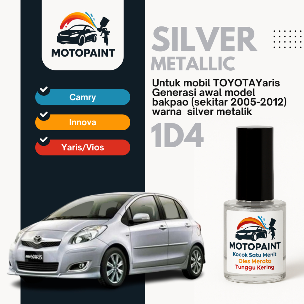 Jual Cat Oles Mobil – Touch Up Paint – Penghilang Baret Silver Metallic ...