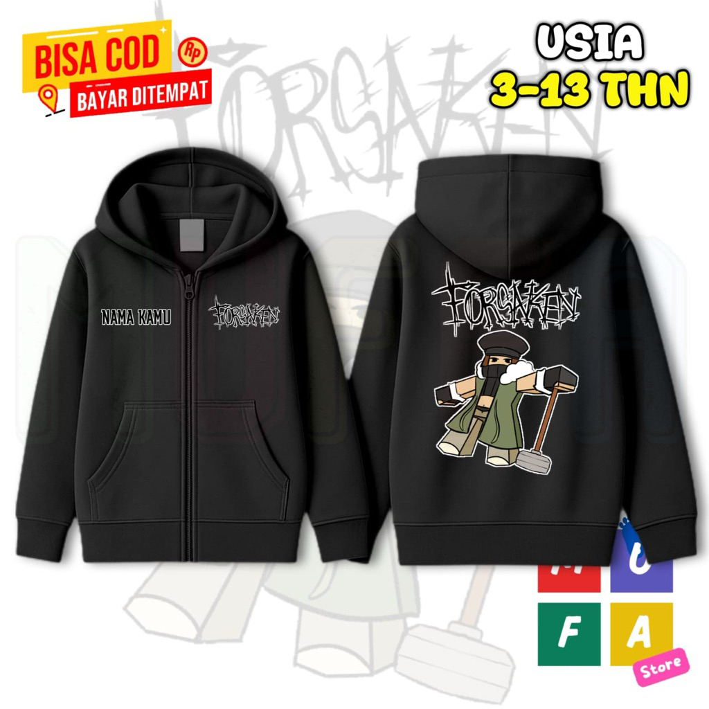 Jual Jaket hoodie zipper anak roblox forsaken character 67/ jaket ...