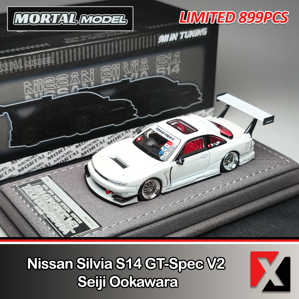 Jual MORTAL MODEL 1:64 Nissan Silvia S14 GT-SPEC V2 Seiji Ookawara