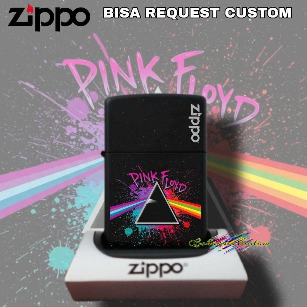 Jual ZIPPO CUSTOM ZIPPO BLACK MATTE CUSTOM PRINT UV PINK FLOYD BISA ...