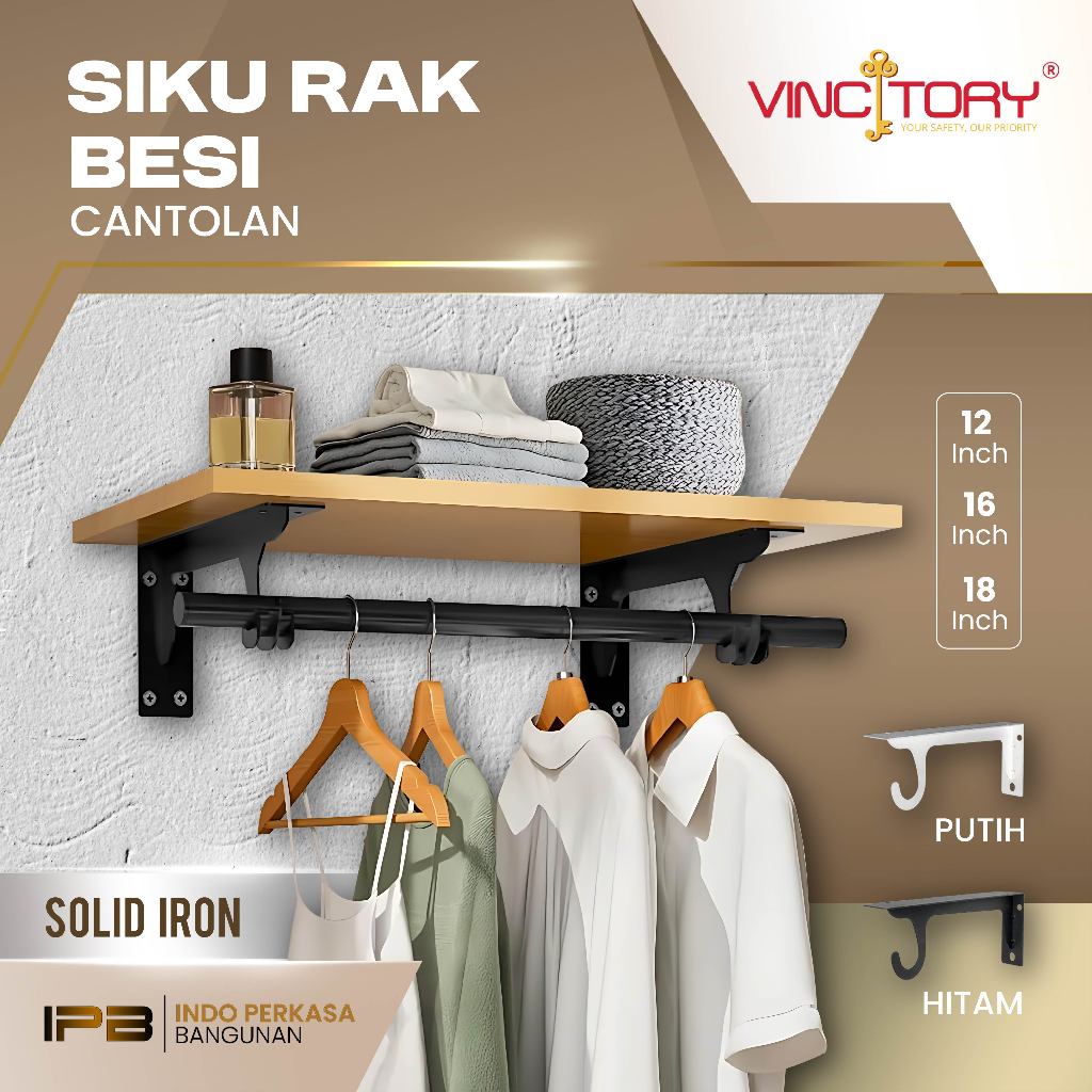 Jual VINCITORY SIKU RAK Dinding Besi L Rak Penyangga Bracket Ambalan ...