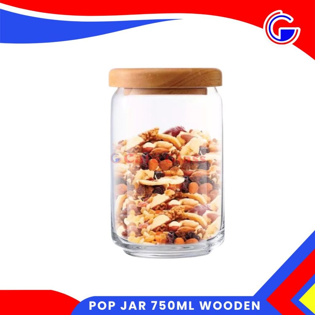 Toples Kaca Tutup Kayu 750Ml I Pop Jar 750Ml Wooden Lid Ocean