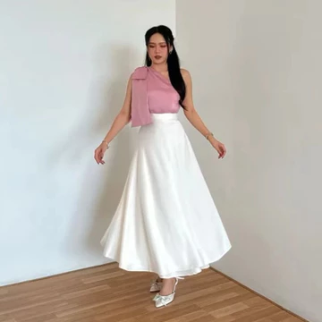 Flare Skirt Rok Lilit Satin Silk Premium Rok Wanita Masakini Korean Style HIMARI SKIRT