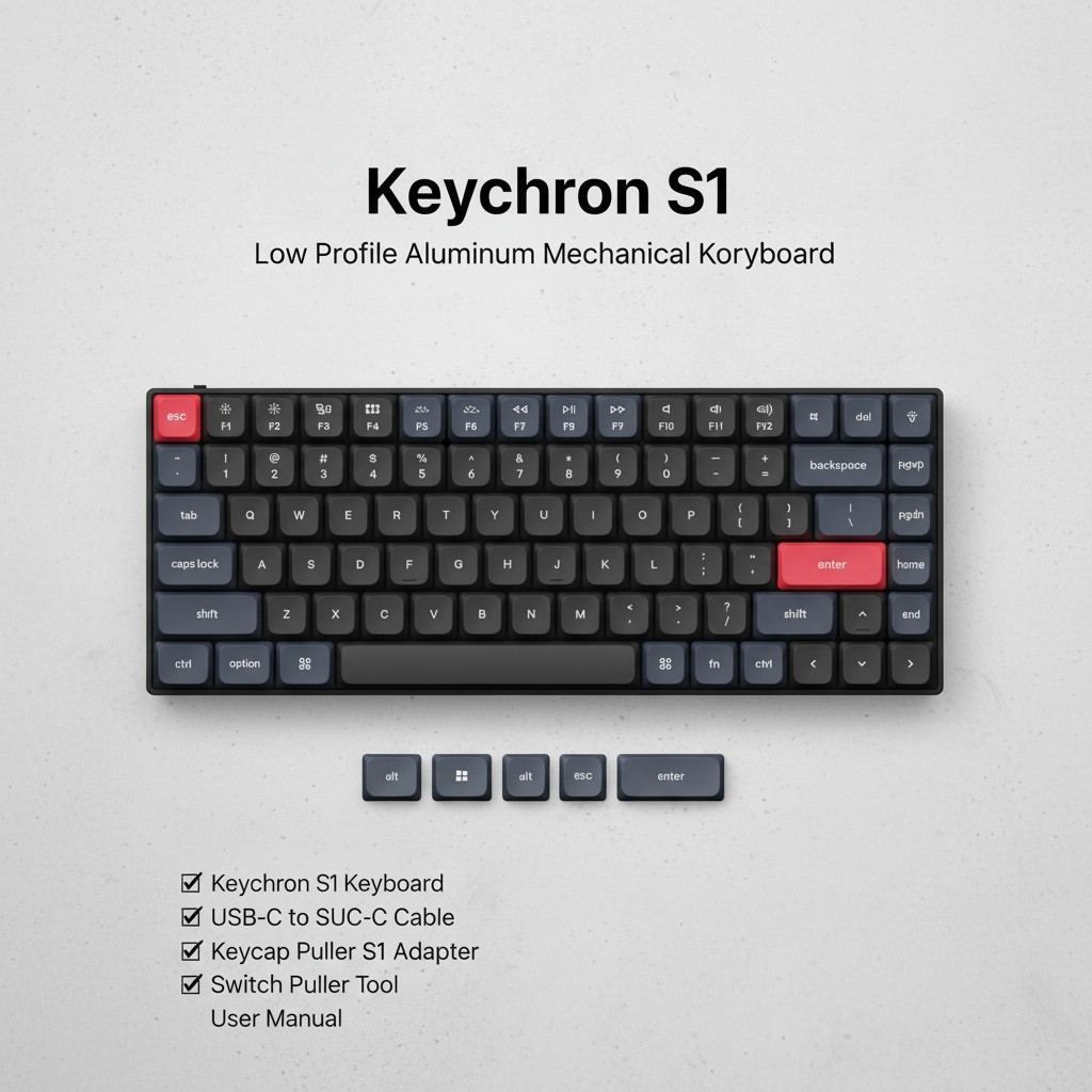 Jual Keychron S1 QMK RGB Backlight Hot-swappable Low Profile Custom ...
