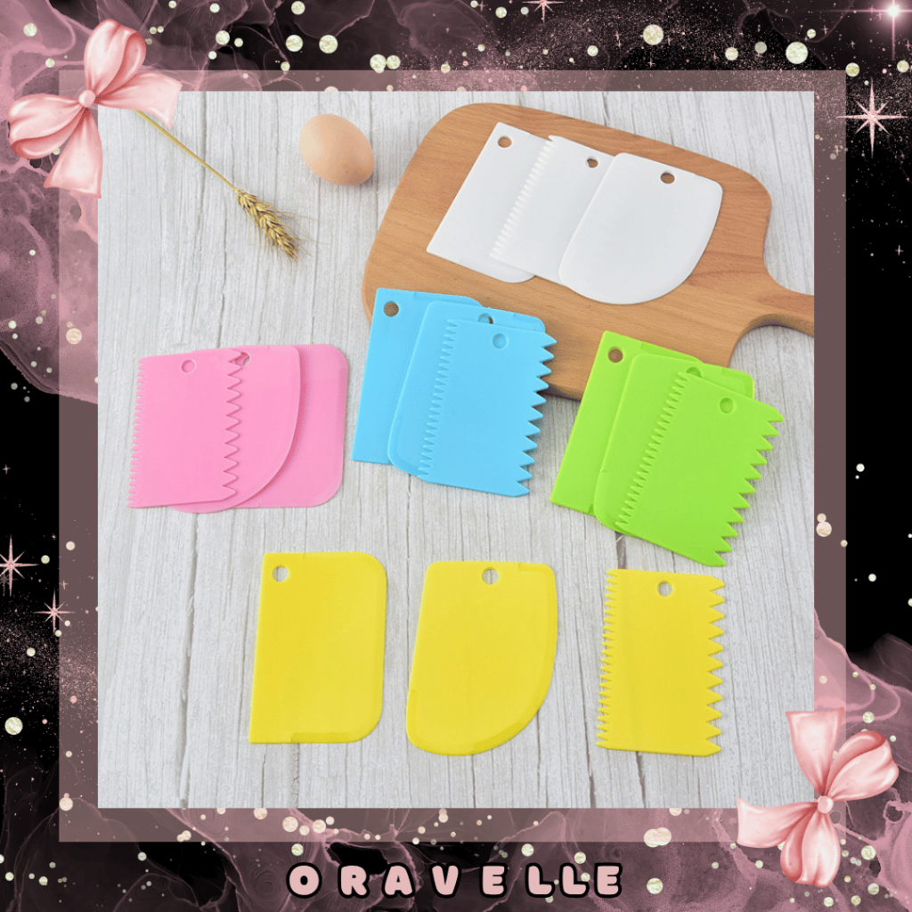 Jual ORAVELLE | PEMOTONG ADONAN KUE DAN ROTI ISI 3 / SCRAPER 3 IN 1 ...