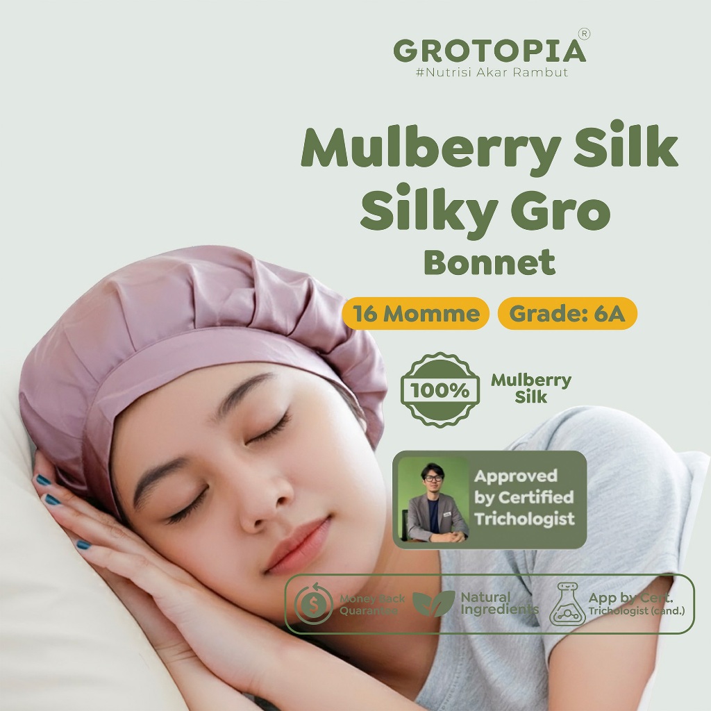 Jual Grotopia SilkyGro Bonnet Sutera Mulberry Silk Grade 6A Penutup ...