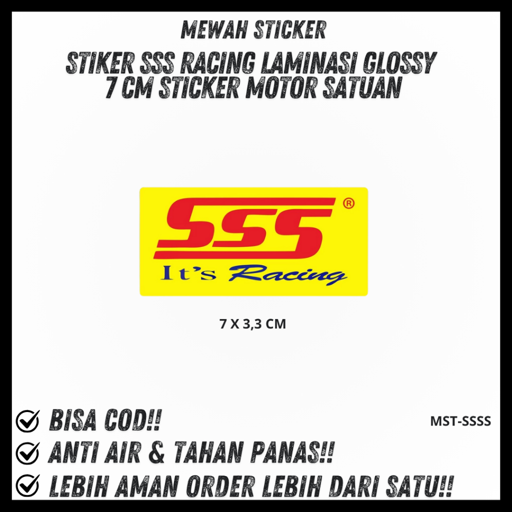 Jual Stiker SSS Racing Laminasi Glossy Sticker Motor Satuan | Shopee ...