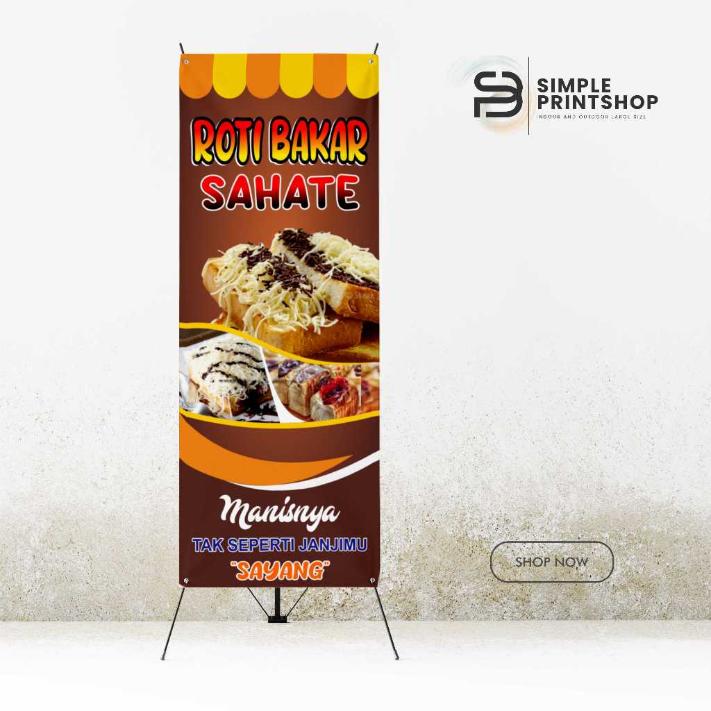 Jual cetak spanduk 60x160 cm banner roti bakar custom desain | Shopee ...