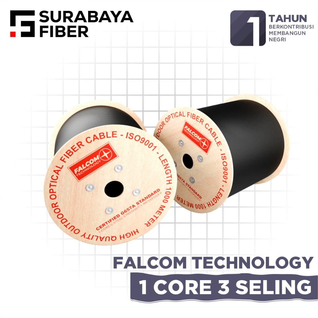 Jual Dropcore 1 Core 3 Seling Premium 1mm Falcom 1KM - Kabel Drop Core ...