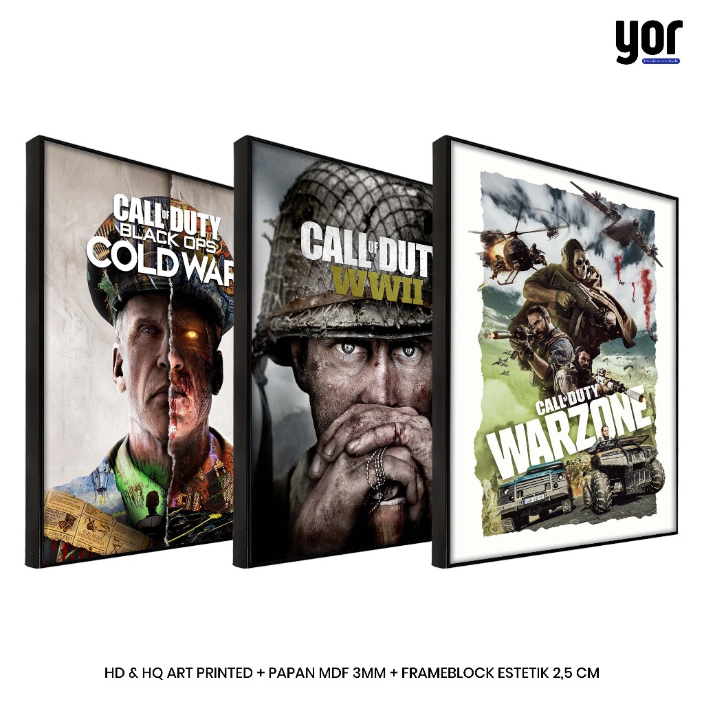 Jual Poster Game Call of Duty Bingkai Frameblock - Wall Decor Call of ...