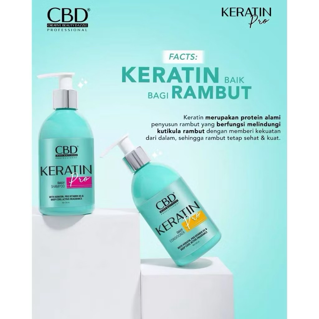 Jual CBD Profesional Keratin Pro Daily Shampoo & conditioner 250ML ...