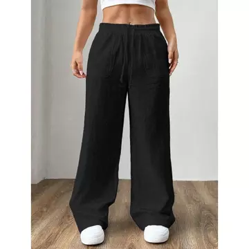 Celana Kulot Linen Premium Pinggang Full Karet Celana Kulot Highwaist Casual Terkini Ternyaman