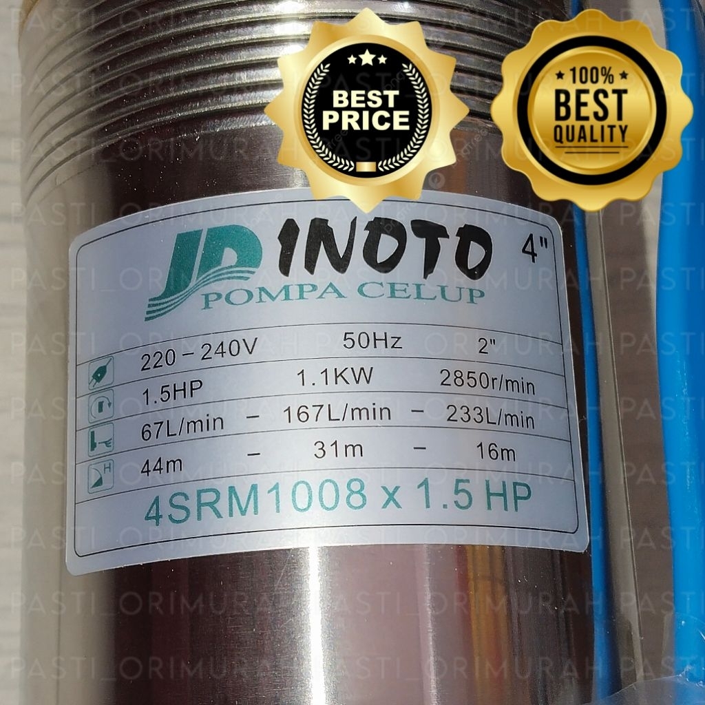 Jual Submersible Pump Inoto 1.5 HP 1/2 Hp 1,5 Hp 4 SRM 1008 4in ...