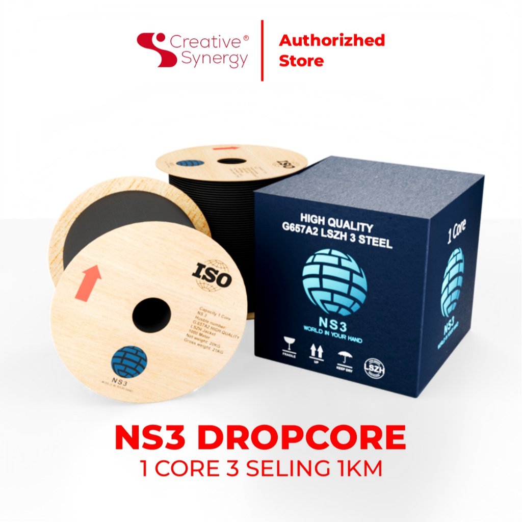 Jual NS3 Dropcore 1 Core 3 Sling 1KM 1.0MM - Kabel Fiber optik FTTH ...