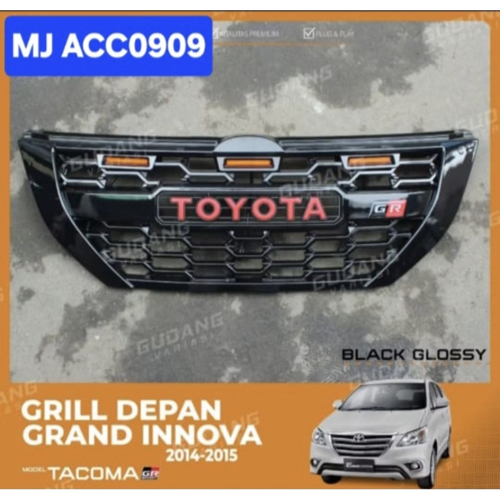Jual GRILL DEPAN INNOVA BARONG 2014 2015 MODEL GR SPORT + LED | Shopee ...