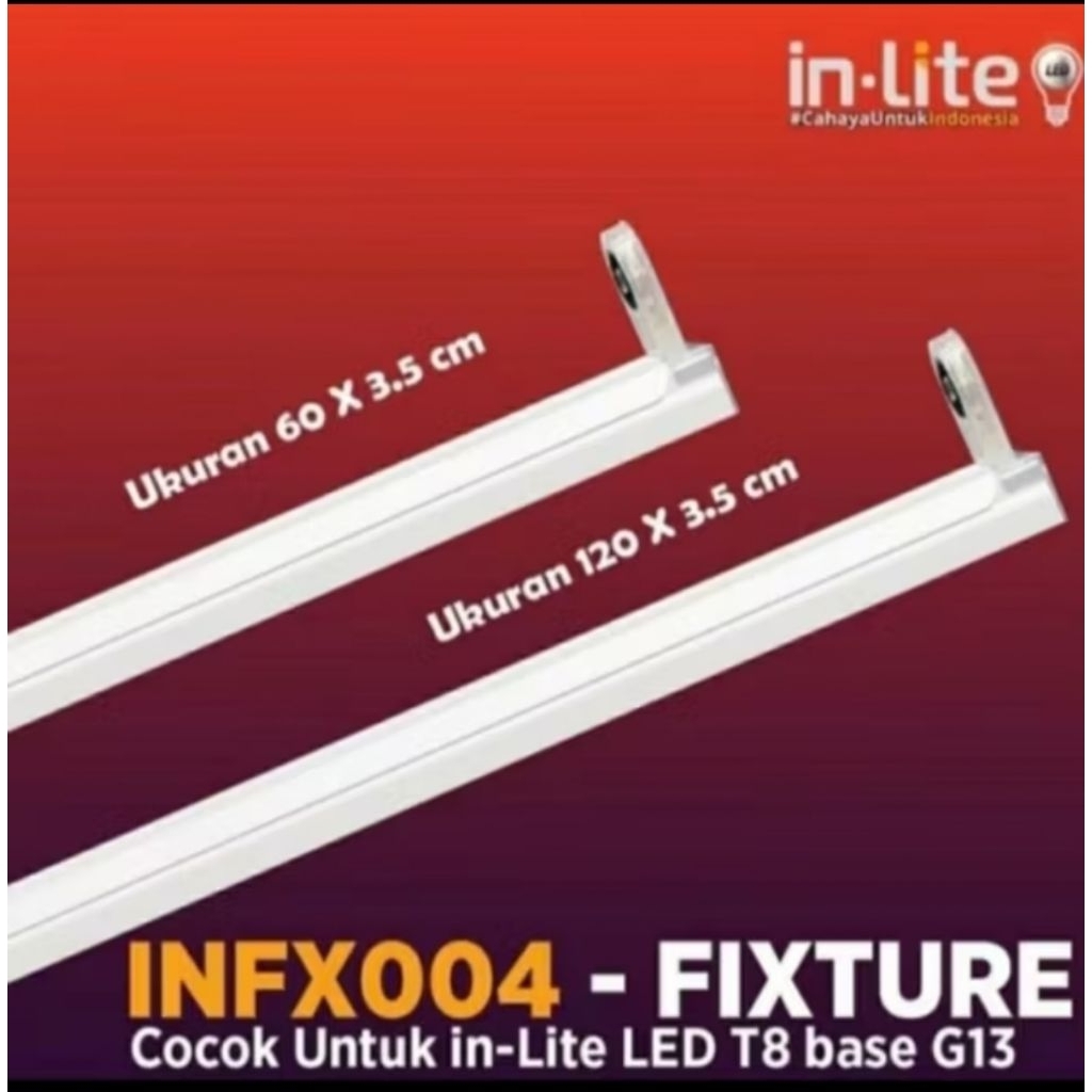 Jual Rangka Kap Lampu TL Led 18 watt inlite 120 cm | Shopee Indonesia