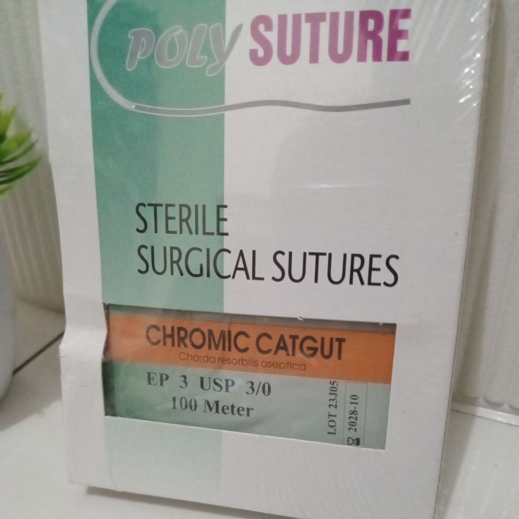 Jual Polysuture Catgut Chromic 3 0/Polysuture Sterile catgut chromic 3 ...