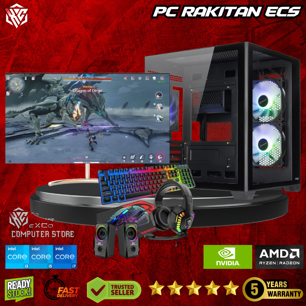 Jual PC Rakitan ECS - PC Fullset CPU Gaming Desain Editing Online Shop ...