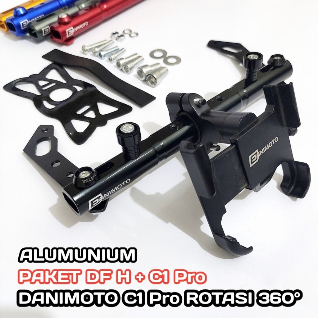 HOLDER HP Paket Lengkap Plus Stabilizer Dudukan Besi Spion Motor Nmax Aerox Vario Mio Lexi Scoopy