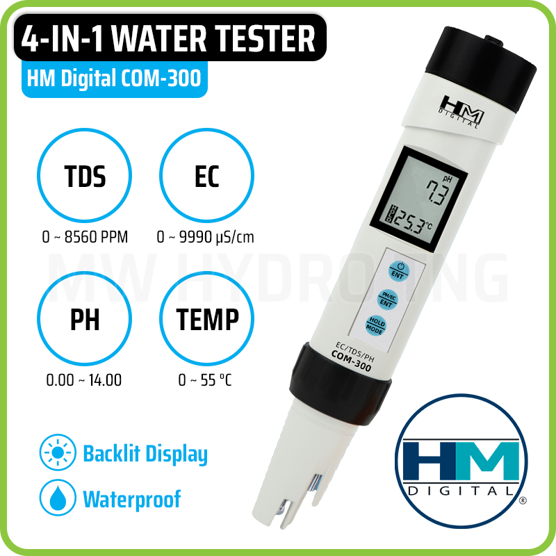 Jual pH/EC/TDS/Temp Meter Waterproof - HM Digital COM-300 - Original ...