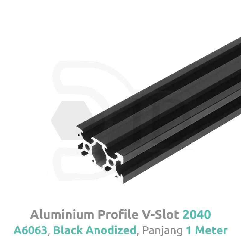 Jual Aluminium Profile / Extrusion A6063 V Slot 2040 Linear Rail Black ...