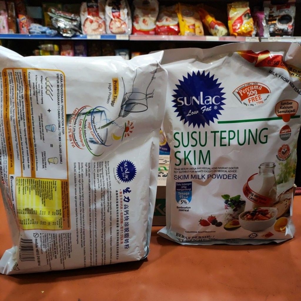 Jual Sunlac low fat susu tepung skim 700 gram free 50 gram (750) gram ...