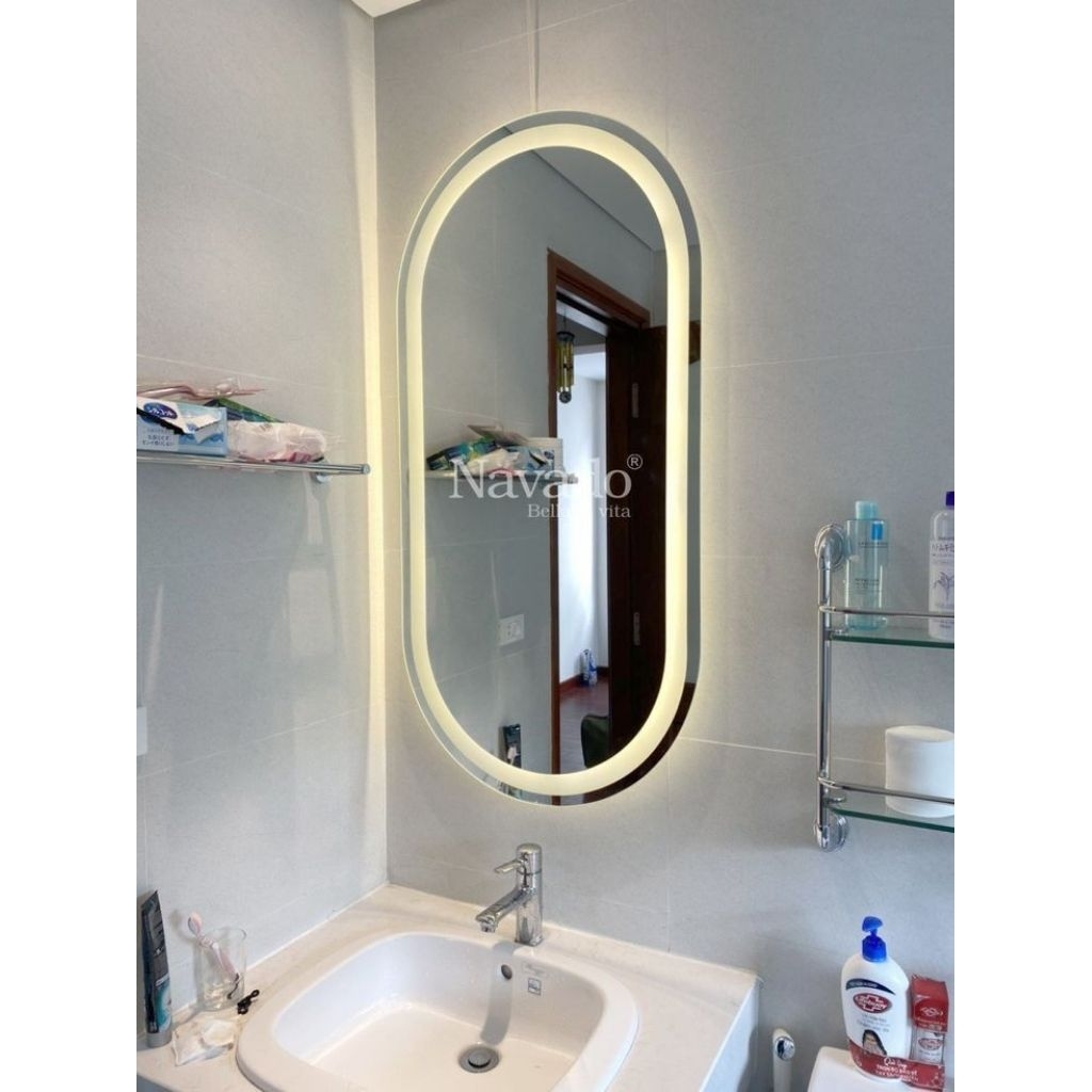 Jual Cermin led aesthetic cermin led tempel dinding wastafel kamar ...