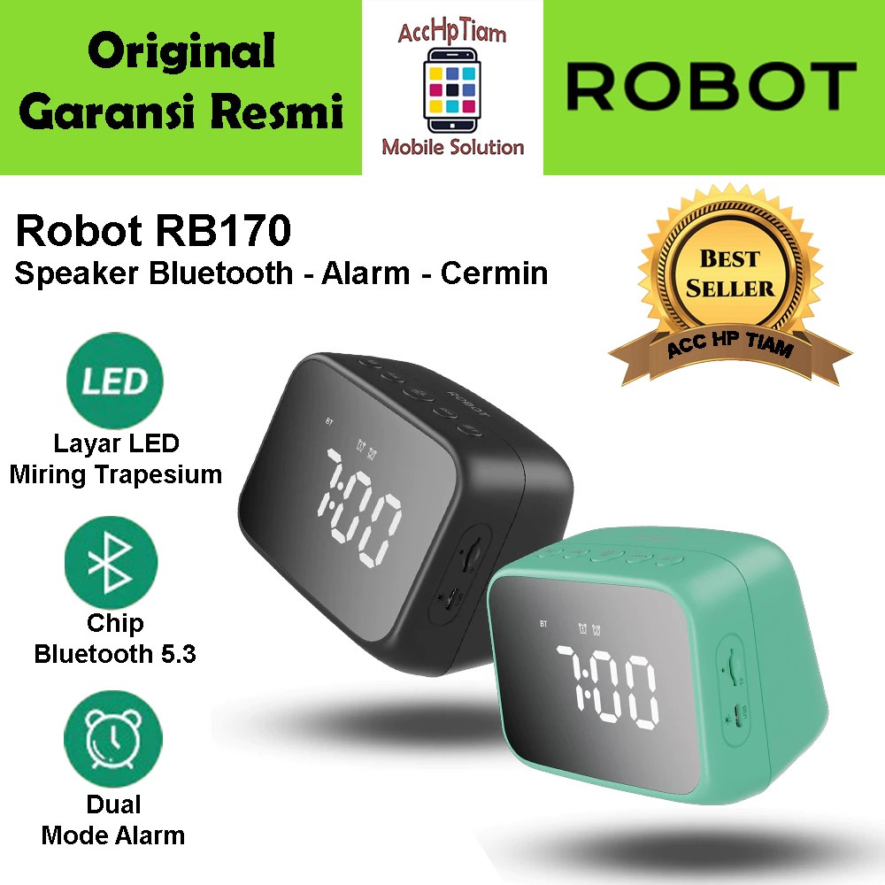 Jual Speaker Bluetooth Robot RB170 V5.3 R-WAT Audio with LED Display ...
