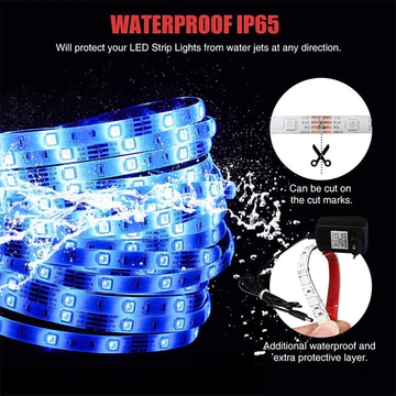 Lampu Led Strip Rgb Warna Warni 28355050 Komplit Set Adaptor Remote Waterproof