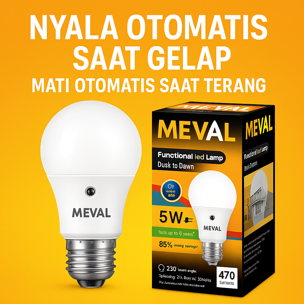 Jual Lampu LED Sensor Cahaya MEVAL – Nyala Saat Gelap Mati Saat Terang ...