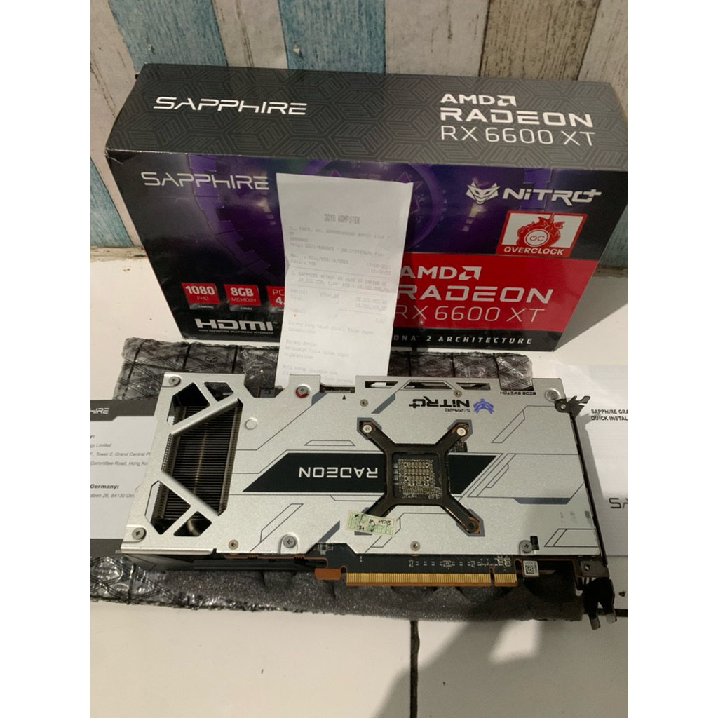 Jual RX 6600 XT SHAPPIRE NITRO+ 8gb GDDR6 Fullset | Shopee Indonesia