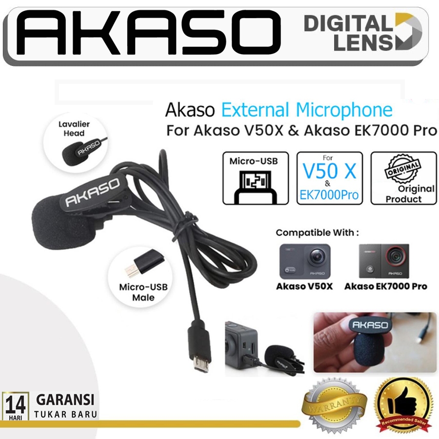 Jual Akaso External Microphone USB For Akaso V50X & EK7000 Pro Mic ...